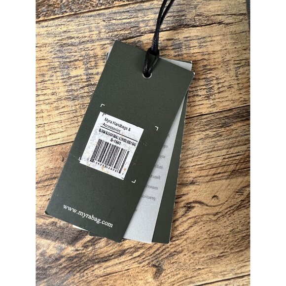 Myra Bag Bloom Bleach Floral Small Crossbody Cowhide Canvas S-1501 - Picture 4 of 6